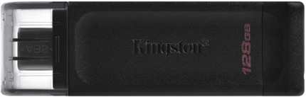 Kingston DataTraveler 70 Memoria USB Tipo C 128GB - USB-C 3.2 Gen 1 - Con Tapa - Color Negro (Pendrive)