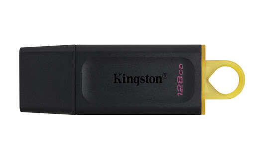 Kingston DataTraveler Exodia Memoria USB 128GB - USB 3.2 Gen 1 - Con Tapa - Enganche para Llavero - Color Negro (Pendrive)