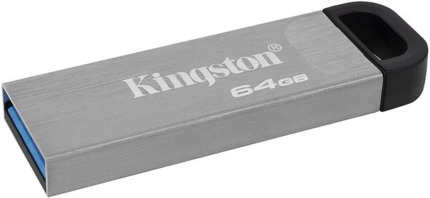 Kingston DataTraveler Kyson Memoria USB 64GB - 3.2 Gen 1 - 200 MB/s en Lectura - Diseño Metalico - Color Plata (Pendrive)
