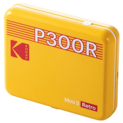 Kodak Mini 3 Retro P300R Impresora Fotografica Portatil Bluetooth - Formato de Impresion 7,6x7,6cm - Alimentacion por Bateria - Color Amarillo