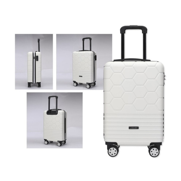 Lagart Maleta Trolley de Cabina Rigida 20â 55x34x23.5cm - Cierre TSA - Ruedas Dobles 360º - Color Blanco Roto