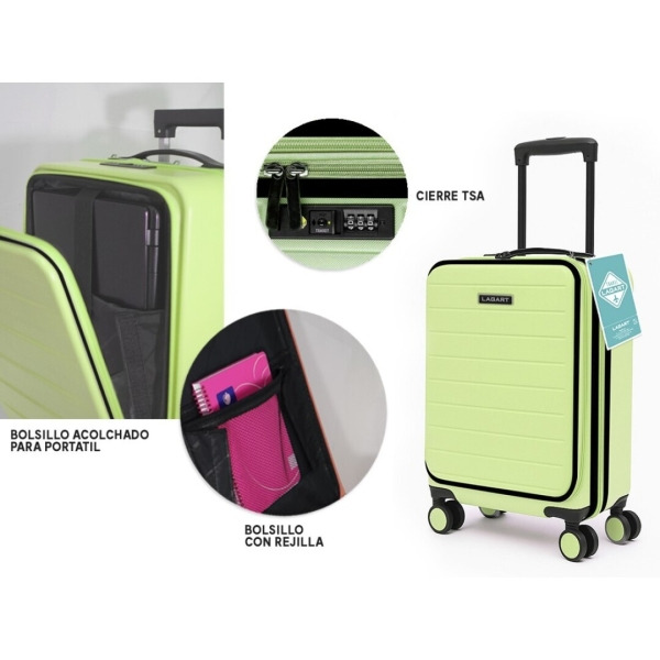 Lagart Maleta Trolley Pocket de Cabina Rigida 20â 55x34x20cm - Compartimento Frontal Acolchado para Portatil - Cierre TSA - Ru
