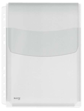 Leitz Pack de 5 Fundas Fuelle con Solapa A4 Multitaladro 11 - Capacidad 200 Hojas - Fabricada en PVC de 170 Micras - Expansibles hasta 20mm - Textura Lisa