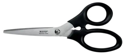 Leitz Tijeras de Acero Inoxidable 18.5cm - Agarre Ergonomico - Color Negro