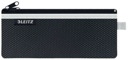 Leitz WOW Bolsa Porta-Todo Mediana 2 Compartimentos - Tamaño 85x6x210mm - Lavable y Duradera - Cierre de Cremallera - Color Negro