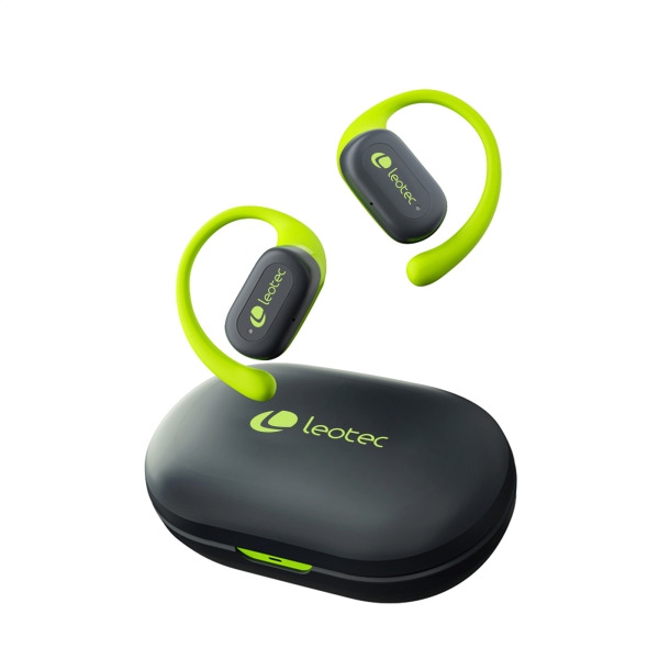 Leotec Open Air Zenith Sport Auriculares Bluetooth 5.4 - Estuche de Carga - 30h Autonomia - Color Verde