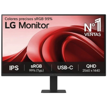 LG 27U631A-B Monitor LED 27" IPS QHD 100Hz HDR - Respuesta 5ms - Ajustable de Inclinacion - HDMI, USB-C - VESA 100x100