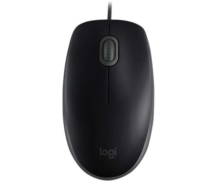Logitech B110 Silent Raton USB 1000dpi - 3 Botones - Silencioso - Uso Ambidiestro - Cable de 1.80m - Color Negro