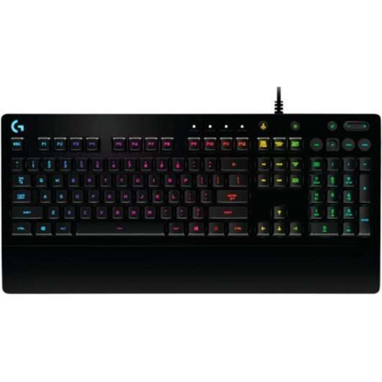 Logitech G213 Prodigy Teclado Gaming USB - Retroiluminacion RGB - Resistente a Salpicaduras - ReposamuÃ±ecas - Cable de 1.80m - Color Negro