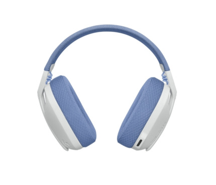 Logitech G435 Auriculares Gaming Inalambricos - Diadema Ajustable - Bluetooth LightSpeed - 2 Microfonos - Blanco Crudo y Lila