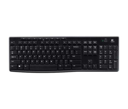 Logitech K270 Teclado Inalambrico USB - Resistente a Salpicaduras - Teclas de Acceso Rapido - Color Negro