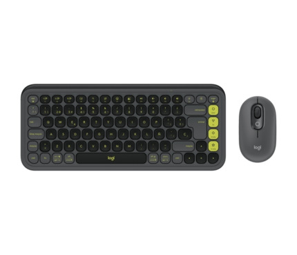 Logitech Pop Icon Combo Pack Inalambrico Teclado Multimedia + Raton - Bluetooth - Autonomia Teclado 36 Meses - Raton 24 Meses - Color Grafito y Verde