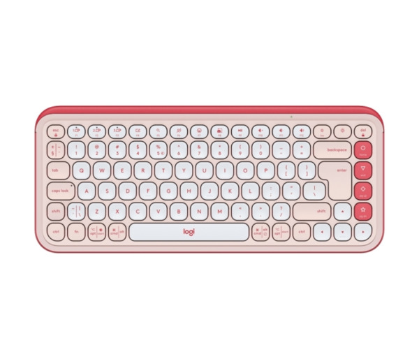 Logitech Pop Icon Keys Teclado Inalambrico - Bluetooth - Indicadores Luminosos - Autonomia hasta 36 Meses - Color Blanco y Naran