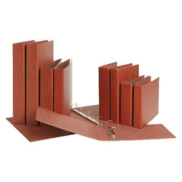 Mariola Carpeta Archivador de 2 Anillas Carton Gofrado Cuero - Tamaño Folio Apaisado - Anillas Redondas 40mm - Medidas 25x34x5.