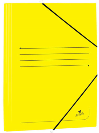 Mariola Carpeta de Carton Estucado con Solapas Folio 500gr/m2 - Medidas 34x25x1cm - Cierre con Goma Elastica - Color Amarillo