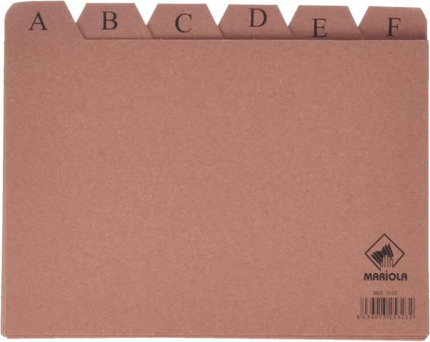 Mariola Indice A-Z NÂº5 para Fichero - Medidas 215x160mm - Color Marron
