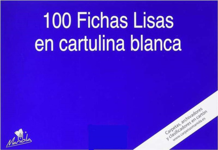 Mariola Pack de 100 Fichas Lisas NÂº3 para Fichero - Medidas 150x100mm - Color Blanco