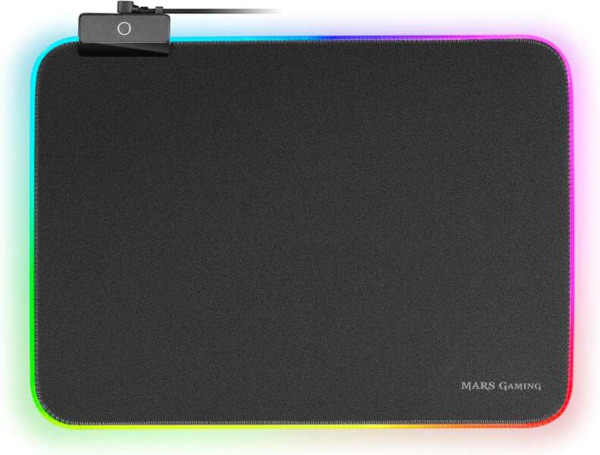 Mars Gaming Alfombrilla MMPRGBL - 365x265mm - Superficie Optimizada - Sistema RGB Control con Fibra Optica - 12 Modos de Ilumina