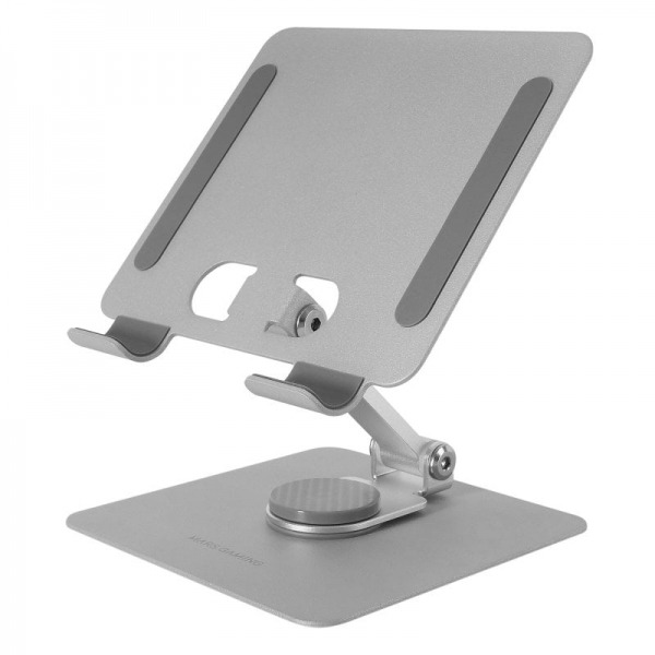 Mars Gaming MA-RST Soporte Tablet Convertible - Acero Resistente - Rotacion 360º - Ajuste Altura 180º - Ultrafino y Plegable -
