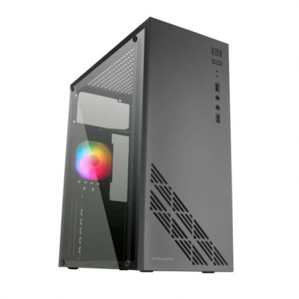 Mars Gaming MC100 Caja Semitorre ATX, Micro ATX, Mini-ITX - Panel Lateral Acrilico - TamaÃ±o HDD 2.5", 3.5" - USB-A 3.0, USB-A 2.0 y Audio - Ventilador 90mm FRGB Incluido - Soporta Refrigeracion Liquida