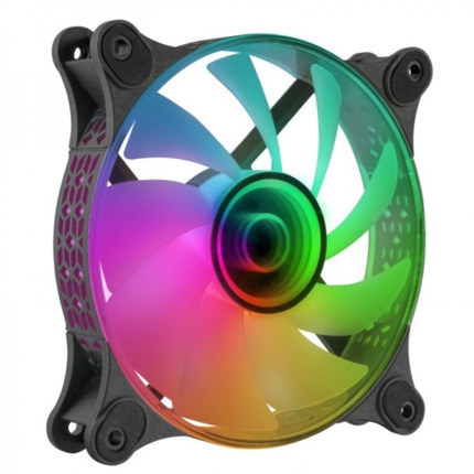 Mars Gaming MF-3D ARGB Ventilador - Efecto Espejo Infinito 3D - Iluminacion ARGB 360Â° - Compatible con Asus Aura Sync y mas - Color Negro