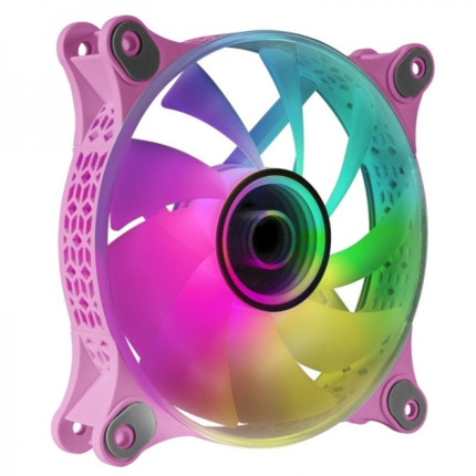 Mars Gaming MF-3D Ventilador ARGB - Efecto Espejo Infinito 3D - Iluminacion 360Â° - Compatible con Asus Aura Sync y mas - Color Rosa