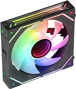 Mars Gaming MF-LINKFINITY Ventilador Modular PWM - Iluminacion Infinity Mirror 360Â° - Conexion Modular LINKFINITY - Control PWM - Instalacion Sencilla - Color Negro