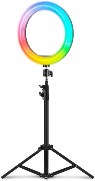 Mars Gaming MGRING Anillo de Luz ARGB USB con Tripode de hasta 150cm - 35 Modos de Iluminacion ARGB - 1200lm - Mando a Distancia