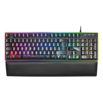 Mars Gaming MK320 Teclado Hibrido USB - Retroiluminacion LED RGB - ReposamuÃ±ecas Acolchado - Antighosting - Cable de 1.50m