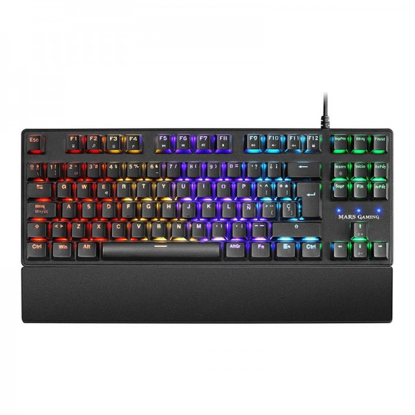 Mars Gaming MKXTKL Teclado Mecanico - Diseño TKL Compacto - Iluminacion RGB Multiefectos - Switches OUTEMU SQ - Reposamuñecas
