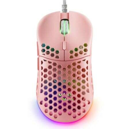 Mars Gaming MM55 Raton Gaming USB 12800dpi - Carcasa de Panel Perforado - 5 Botones - Iluminacion RGB Chroma - Uso Diestro - Cable de 1.70m