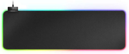Mars Gaming MMPRGB2 Alfombrilla RGB XXL con HUB USB2.0 - Deslizamiento Nanotextil - Iluminacion RGB Control - DiseÃ±o XXL - 2 Puertos USB - Resistente y Flexible - 800x300mm - Color Negro