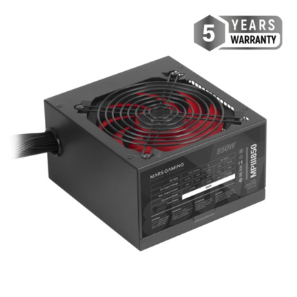 Mars Gaming MPIII850 Fuente de Alimentacion 850W ATX - Silencio Absoluto - Eficiencia Profesional - DiseÃ±o de Cables Optimizado - Empaquetado de Alta Proteccion EPE - Ventilador 120mm - Color Negro