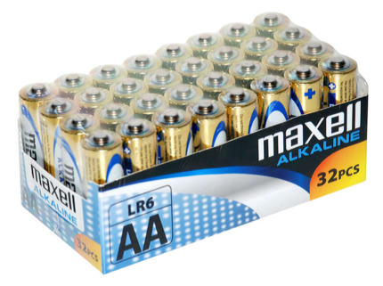 Maxell Pack de 32 Pilas Alcalinas LR06 AA 1.5V