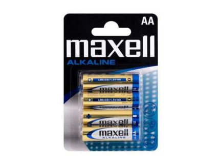 Maxell Pack de 4 Pilas Alcalinas LR06 AA 1.5V