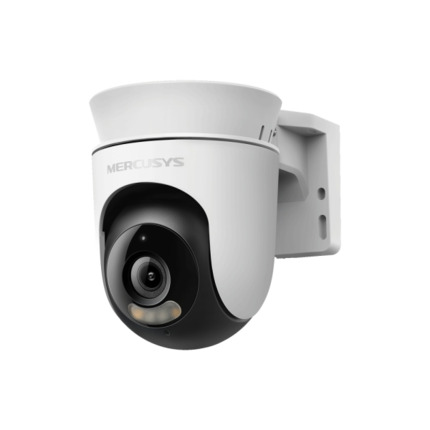 Mercusys MC500 Camara de Seguridad Inteligente FHD WiFi - Apta para Exterior - Vision Panoramica 360Âº - Vision Nocturna a Color - Deteccion IA Movimiento - Alarma de Luz y Sonido