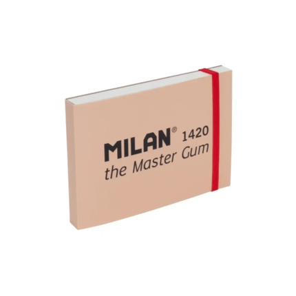 Milan 1420 The Master Gum Bloc de 30 Hojas para Acuarela - TamaÃ±o A6 - Grano Fino de 300g/mÂ² - Cierre con Goma Elastica - Tapa Blanda y Cubierta Trasera Dura - Apertura Plana