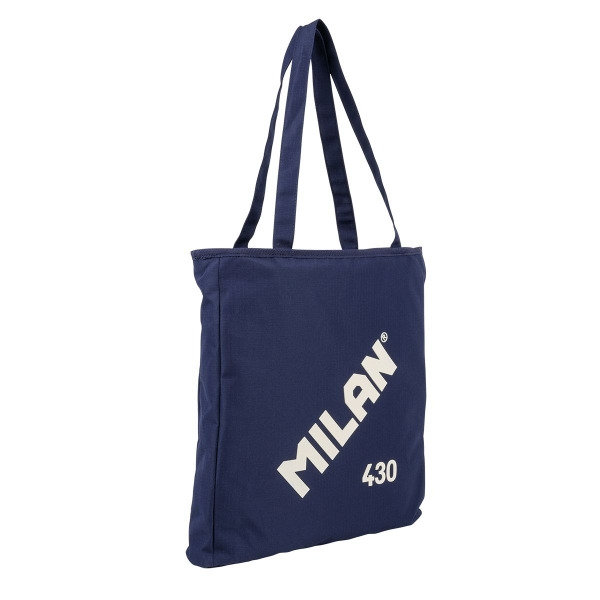 Milan Coleccion 430 Bolso Shopper 7.5L - TamaÃ±o 38x36x6,5cm - Asa Larga 27cm - Tejido 'ripstop' - Color Azul Marino