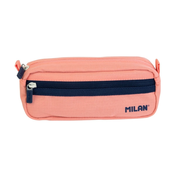 Milan Coleccion 430 Estuche Portatodo Rectangular 2 Compartimentos - Tejido Resistente a las Roturas y Rasgaduras - Medidas 21x8