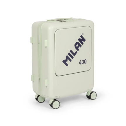 Milan Coleccion 430 Maleta de Cabina Rigida - 4 Ruedas Dobles 360Âº - Cierre con Combinacion de 3 Digitos - Apertura Independiente del Compartimento Principal y el Frontal - Medidas 55x40x23cm - Color Verde