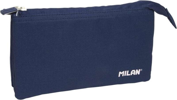 Milan Serie 1918 Estuche Portatodo 5 Compartimentos - Tejido Resistente a las Roturas y Rasgaduras - Medidas 22x12x4cm - Color A