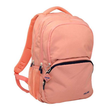 Milan Serie 1918 Mochila Escolar 25L - 3 Bolsillos Delanteros + 2 Bolsillos Laterales - Asas Regulables y Acolchadas - TamaÃ±o 46,5x30x17cm - Color Rosa