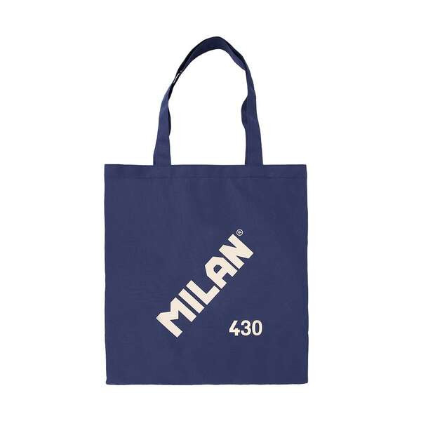 Milan Serie 1918 Tote Bag Bolsa de Tela - Tamaño 50x38x41cm - Asa Larga 27cm - Tejido 'ripstop' - Color Azul Oscuro