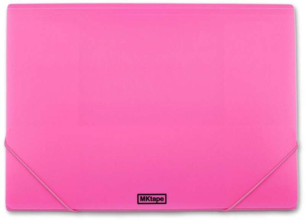 MKtape Carpeta de Solapas Portadocumentos - Cierre de Gomas - Tamaño Folio - Color Rosa