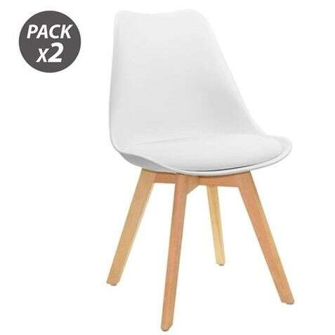 Muvip Design D200 Pack de 2 Sillas Multifuncionales - Asiento Acolchado - Patas de Madera - Uso en Interior - Ideal para Sala de
