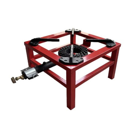 Muvip MV0628 Hornillo a Gas Portatil Reforzado - Quemador de Hierro Fundido - Potencia 7.5kW - Llave de Regulacion de Gas - Compatible con Butano y Propano - 1 Fuego - Color Rojo