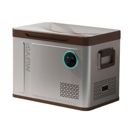 Muvip Nevera Compresor Portatil 41 Litros - Temperatura entre -20º/+20º - 60W - Doble Zona - Asas de Transporte - Compresor silencioso - Color Plata/Marron
