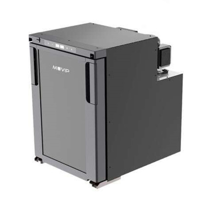 Muvip Nevera Fija con Compresor LG 50L - Conexion 12/24/220V - Consumo 60W - Apertura Frontal - Proteccion Bateria - Luz LED - Temperatura Regulable - Dos Zonas de Frio - Color Gris