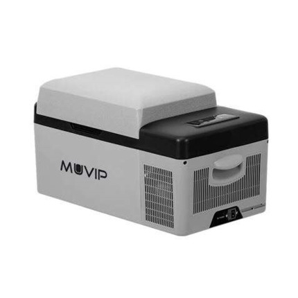 Muvip Nevera Portatil de Compresor 20L - Luz LED Interior - Proteccion Bateria Vehiculo - Temperatura -20º/+20º - Conexion 12/24/220V - Consumo 45W - Compresor Silencioso - Control Bluetooth - Color Gris