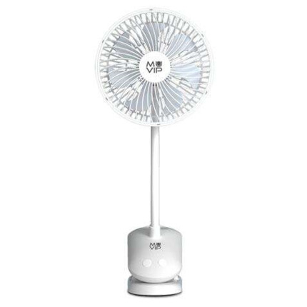 Muvip Ventilador de Pinza Portatil 5W 15cm de Diametro - 4 Velocidades - Angulo Ajustable hasta 360º - Autonomia hasta 9h - Color Blanco